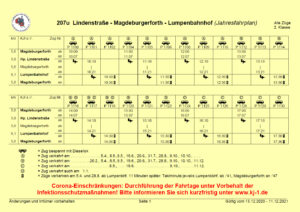 Jahresfahrplan 2021